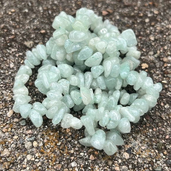 Aventurine Stone Long Strand Opera Style Vintage Necklace - Picture 4 of 6